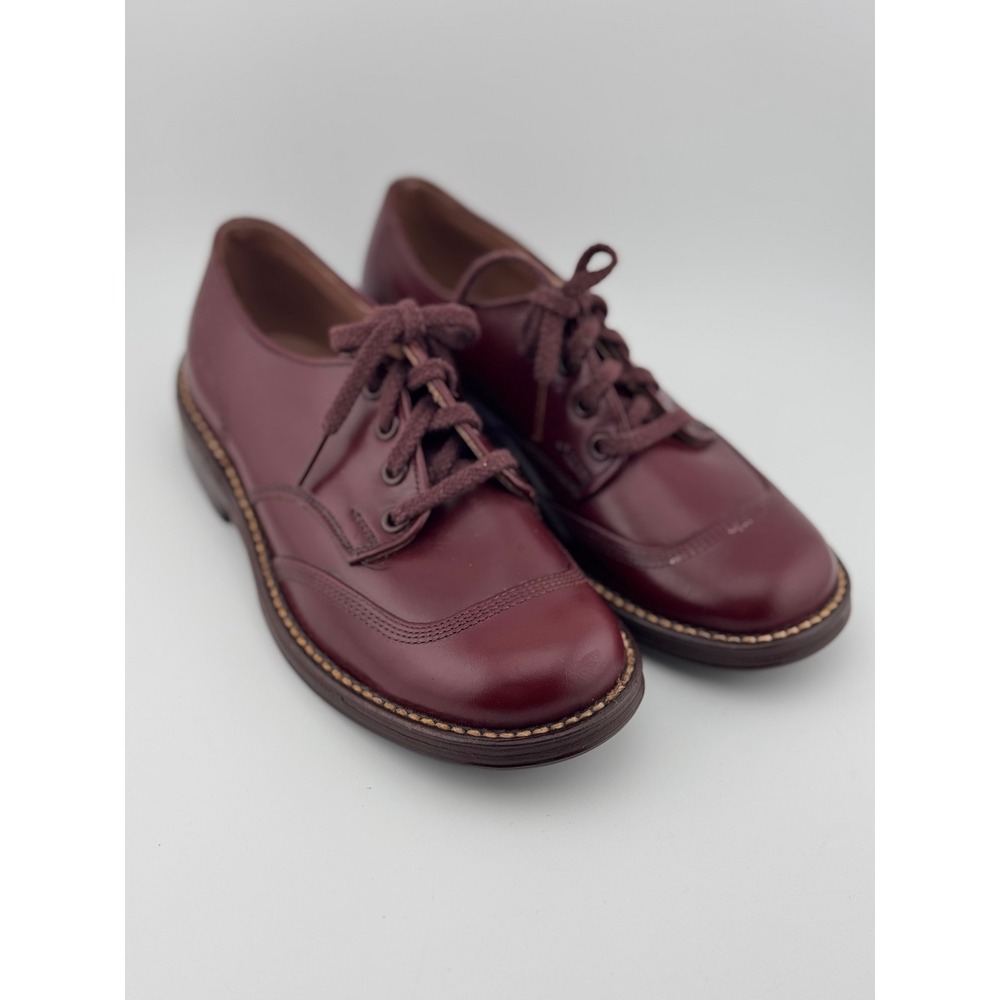 Vintage Peter Diamond Kid's Burgundy Leather Oxford Shoes Lace Up Size: 5